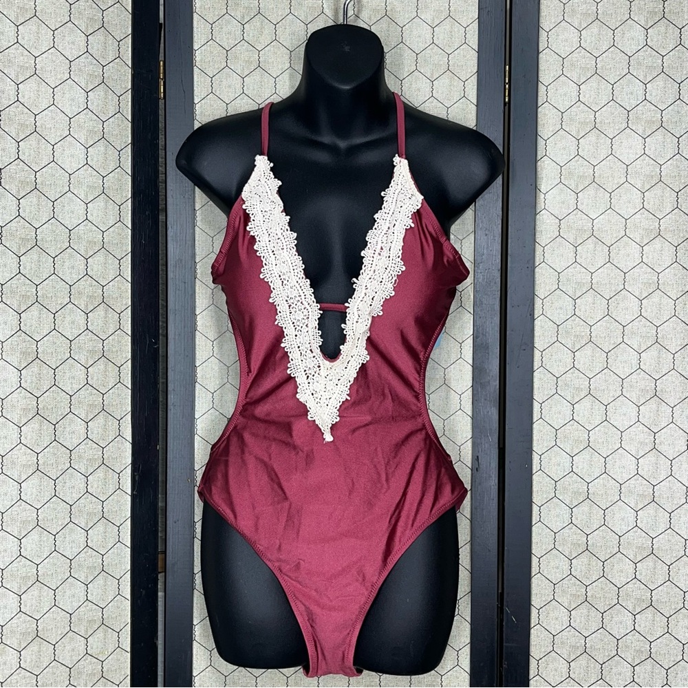 Cupshe Enormous Enjoyment Lace One-Piece Swimsuit